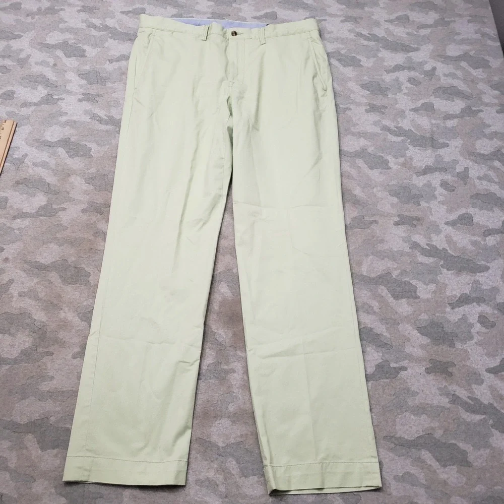 Polo Ralph Lauren Pants Mens 43x32 Green Stretch Straight Fit Pockets Chino